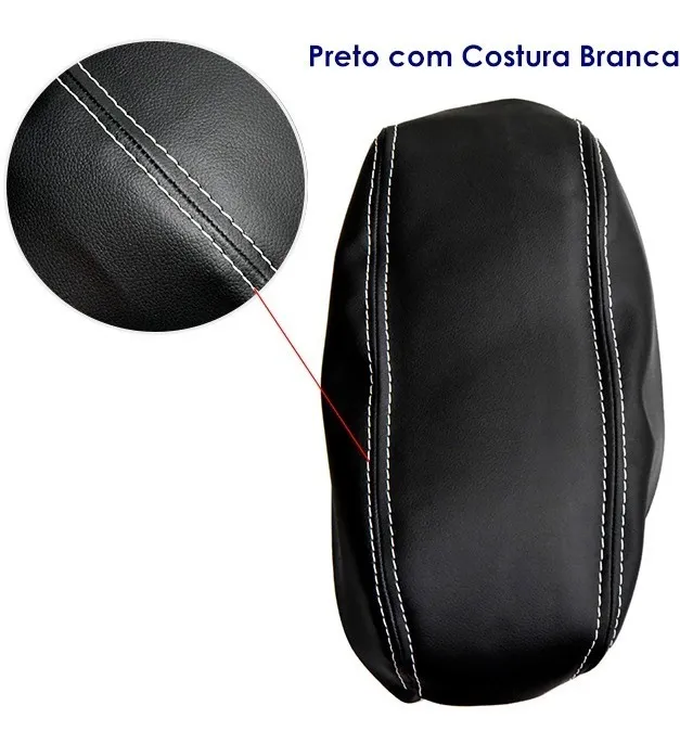 Capa De Apoio Onix Plus Preto com Costuras Brancas